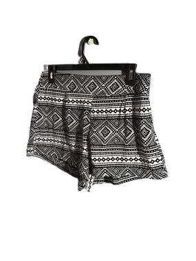 Limonata Black and White Tribal Geometric Print Flowy Boho Shorts